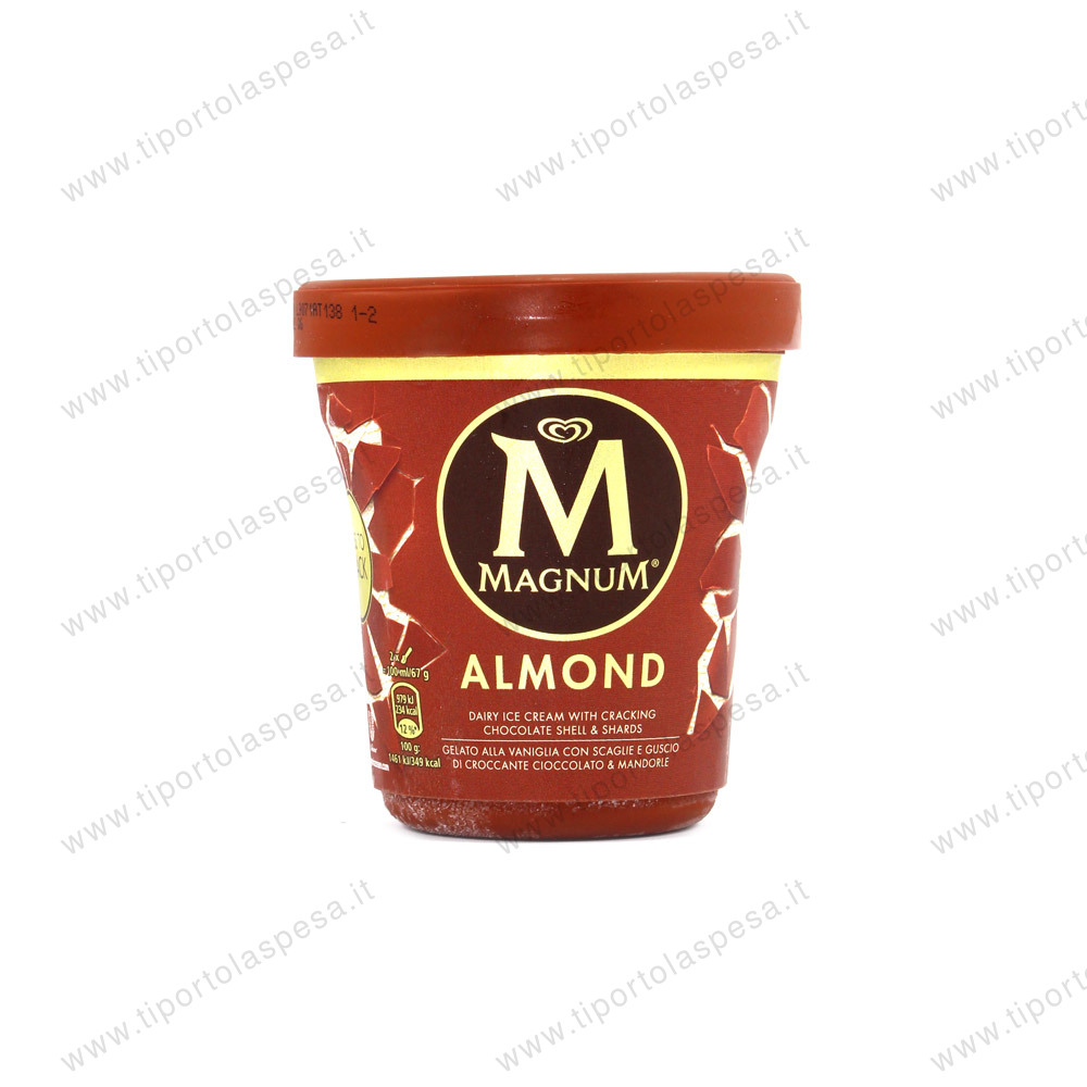 Vaschetta gelato Magnum Almond alla vaniglia, cioccolato e mandorle gr.297