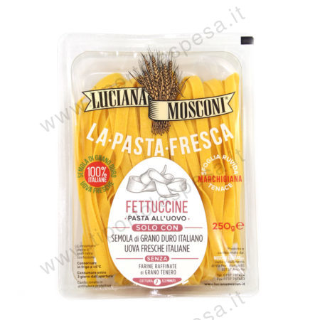 Pasta fresca al'uovo confezionata fettuccine Luciana Mosconi gr.250