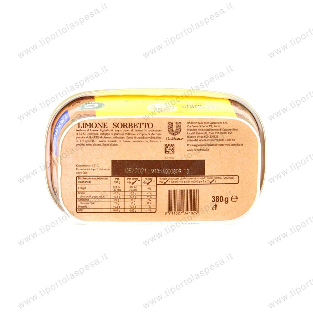 Vaschetta gelato Carte d'Or limone sorbetto gr.380 - immagine 2
