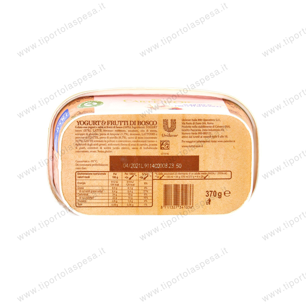 Vaschetta gelato Carte d'Or yogurt e frutti di bosco gr.400 - immagine 2