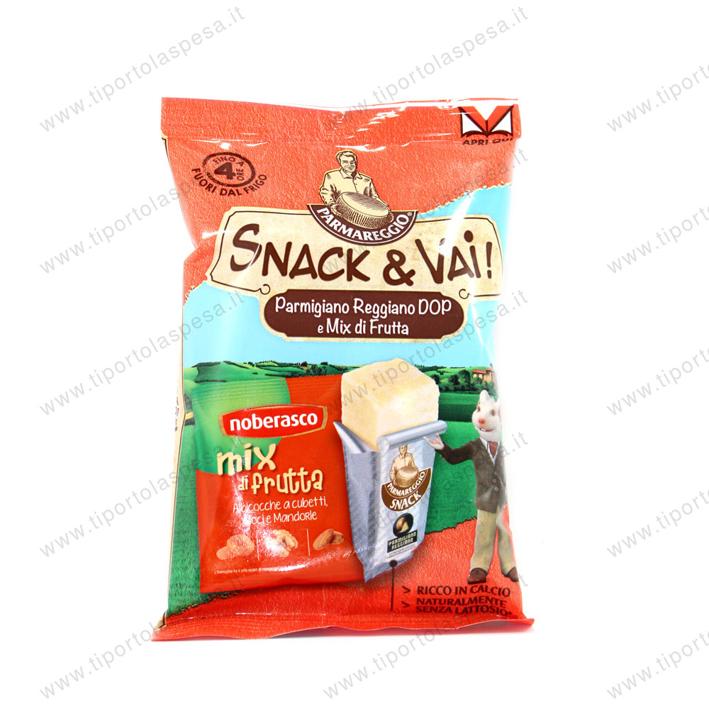 Merendina snack & vai Parmareggio con parmigiano e mix di frutta secca