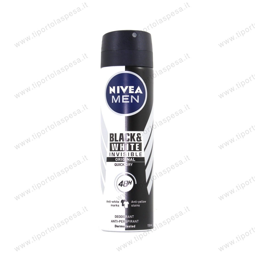 Deodorante spray black & white invisible original Nivea men ml.150