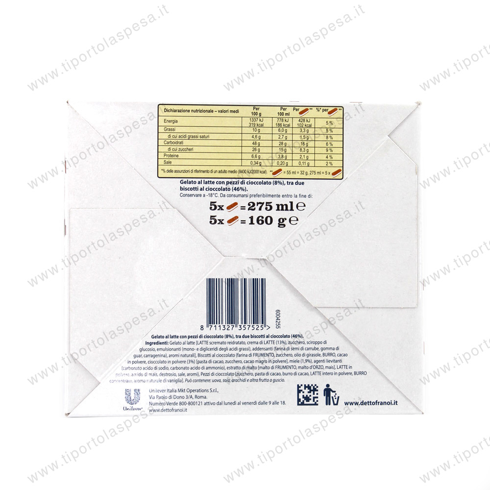 Gelato osvego Gentilini Algida x 5 malto miele e cioccolato gr.160 - immagine 2
