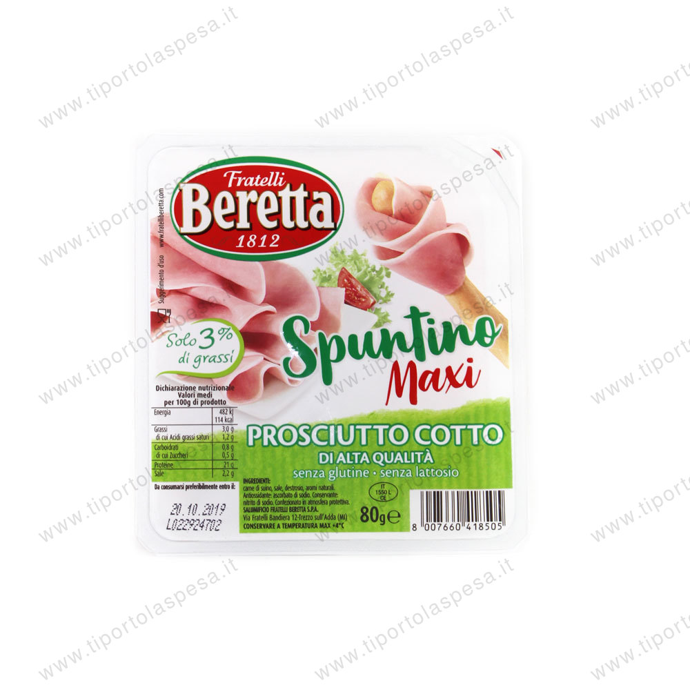 Prosciutto cotto spuntino maxi Beretta gr.80