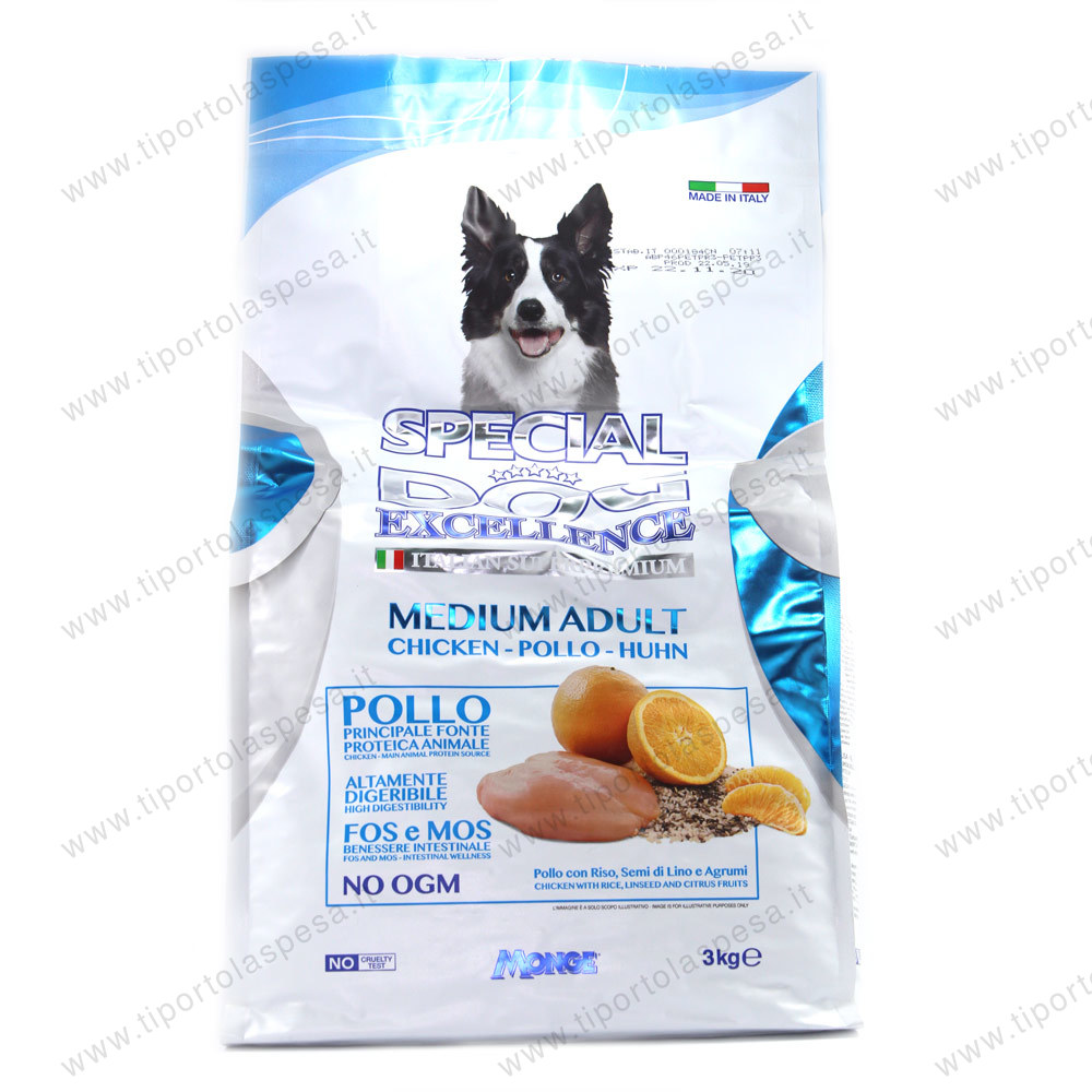 Alimento completo per cane adulto di taglia media special dog excellence Le Chat Monge kg.3