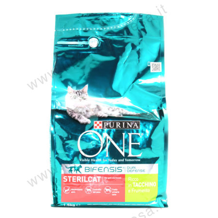 Alimento completo per gatti Purina One sterilcat tacchino e frumento kg.1,5
