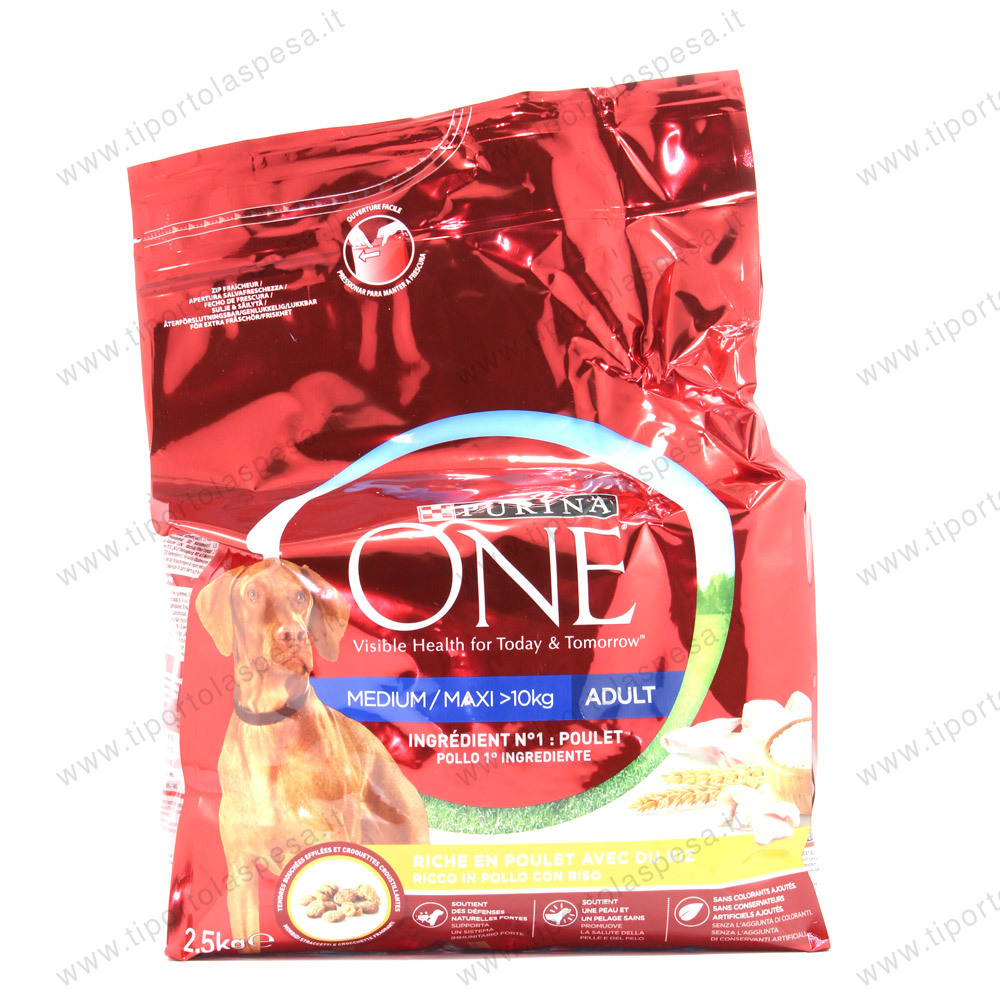 Alimento completo per cane adulto Purina One taglia media pollo e riso kg.2,5