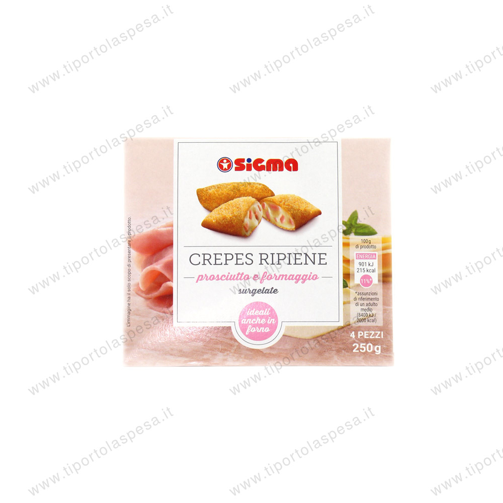 Crepes ripiene con prosciutto e formaggio x 4 gr.250 linea Sigma