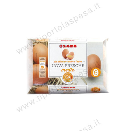 Uova fresche medie da allevamento a terra cat.A x 6 linea Sigma