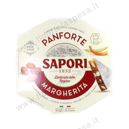 Panforte Sapori margherita mandorle intere scorze arancia melone e cedro canditi gr.500