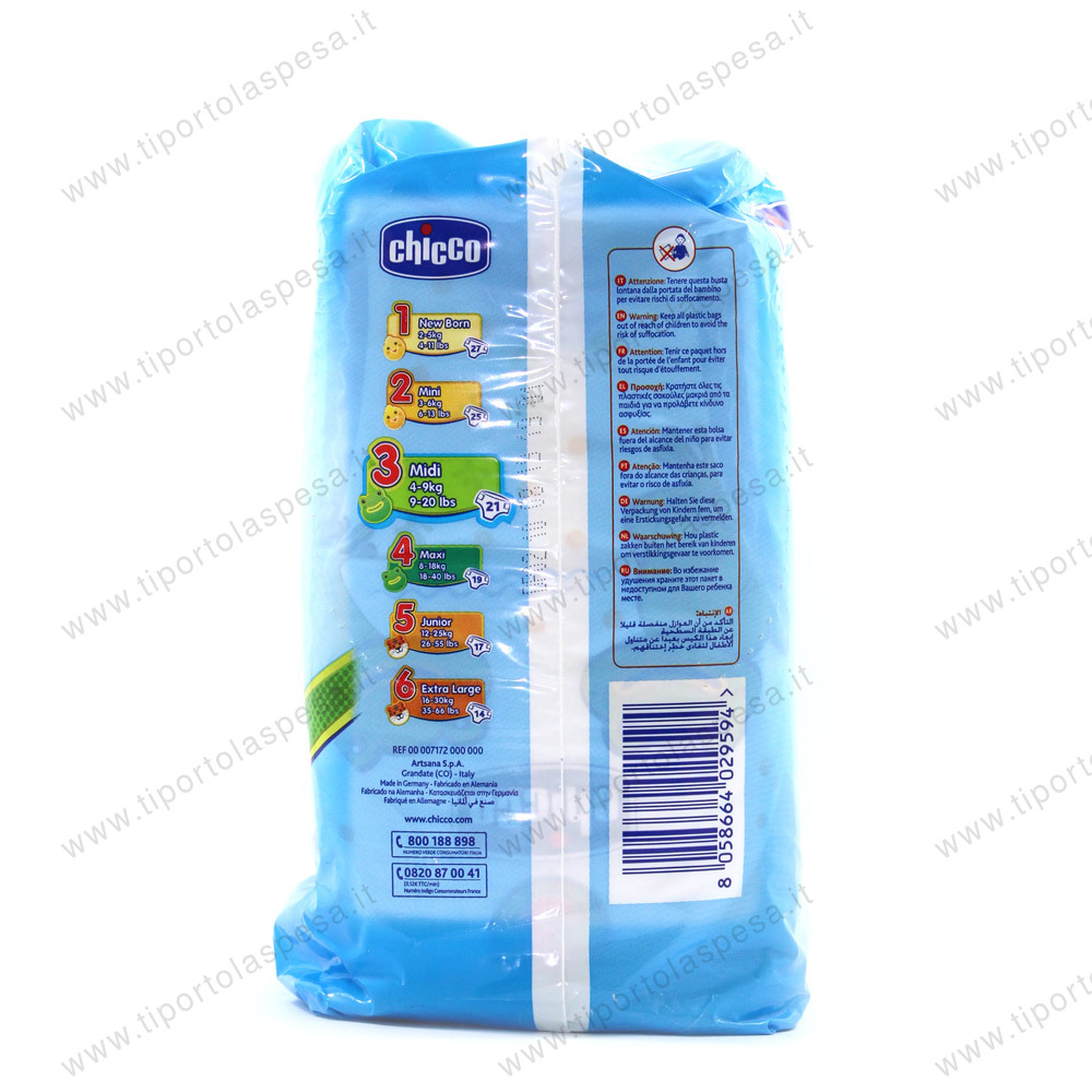 Pannolini Chicco dry fit misura midi 3 kg.4-9 - immagine 2