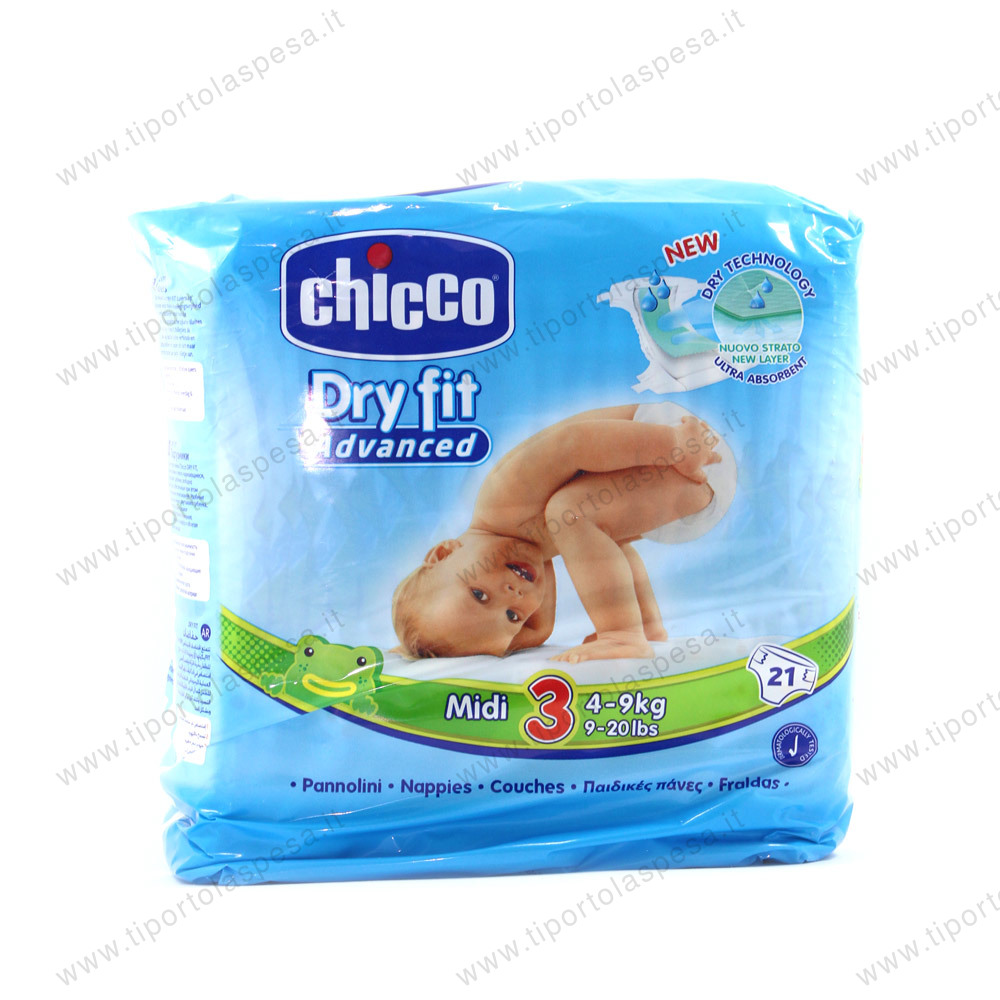 Pannolini Chicco dry fit misura midi 3 kg.4-9