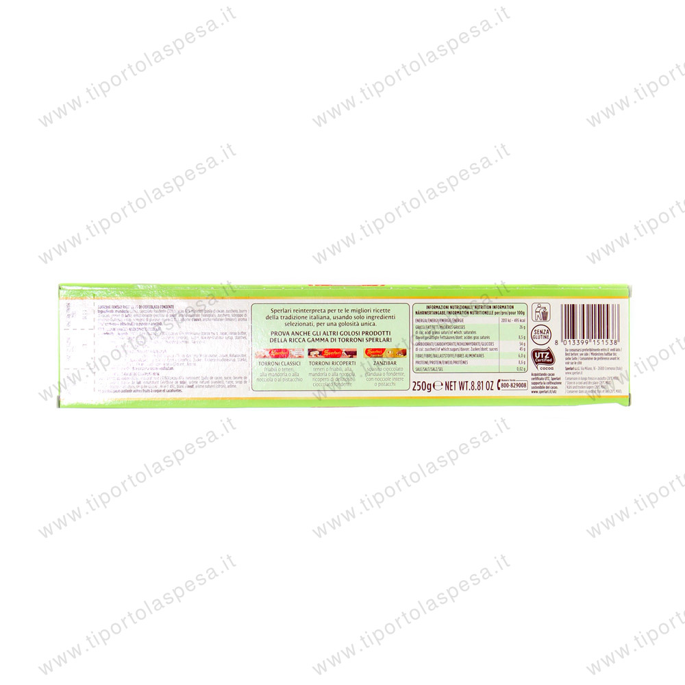 Torrone tenero Sperlari con mandorle ricoperto al cioccolato gr.250 - immagine 2