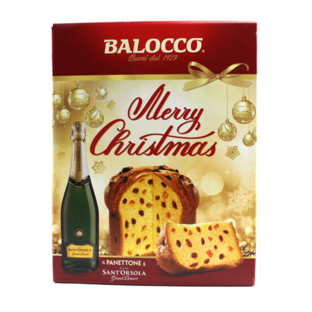 Confezione regalo Balocco Merry Christmas panettone e spumante