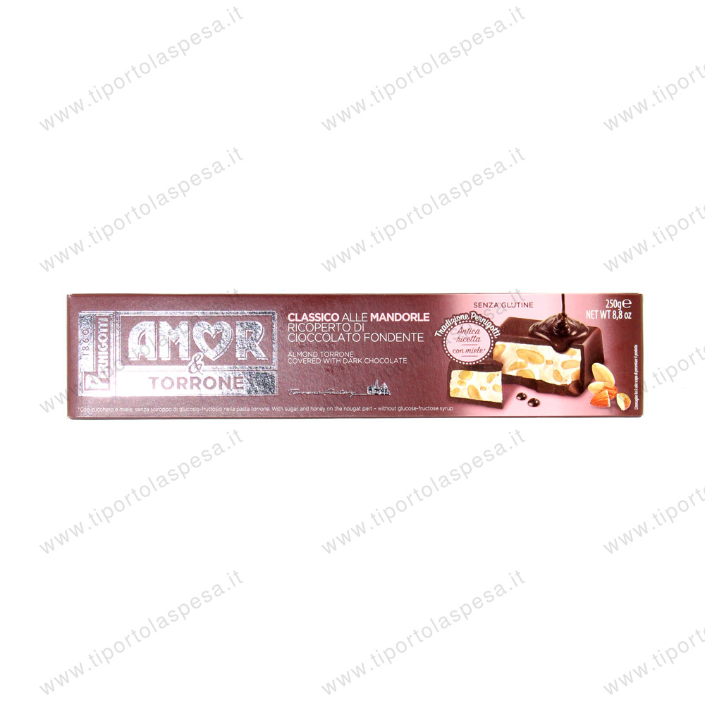 Torrone Amor Pernigotti con mandorle e cioccolato fondente gr.250