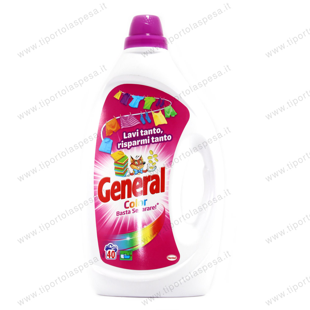 Detersivo liquido lavatrice General colore 40 lavaggi lt.2
