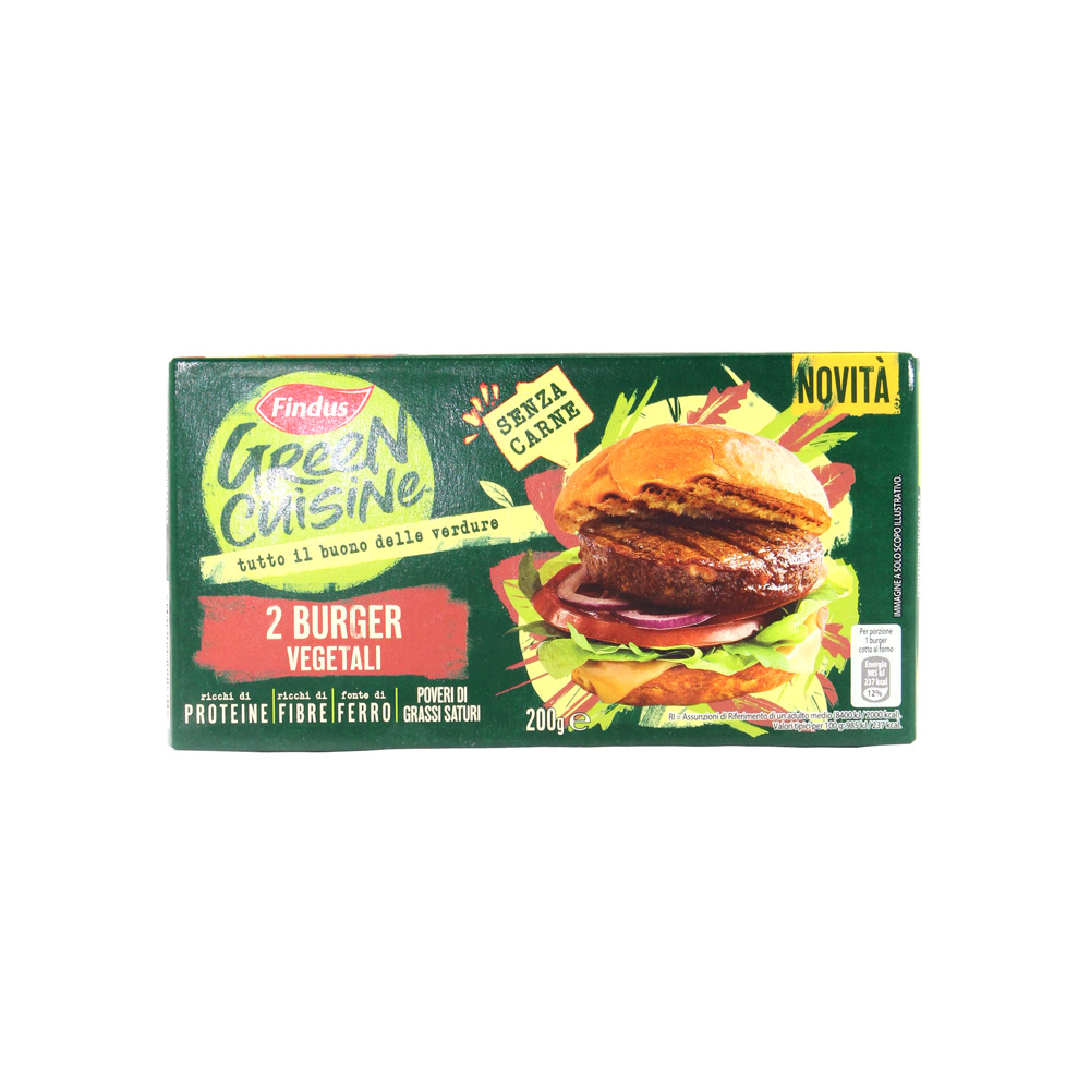 Burger vegetali green cusine no carne Findus x 2 gr.200
