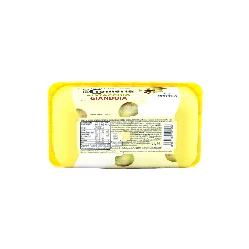 Vaschetta gelato La Cremeria Motta pistacchio e gianduia gr.500 - immagine 2