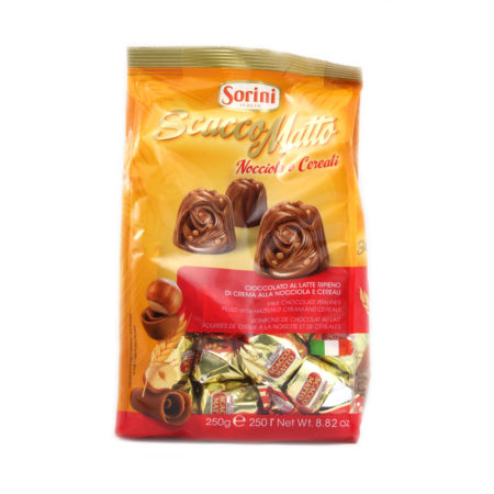 Praline cioccolato Scacco matto nocciola e cereali Sorini gr.250