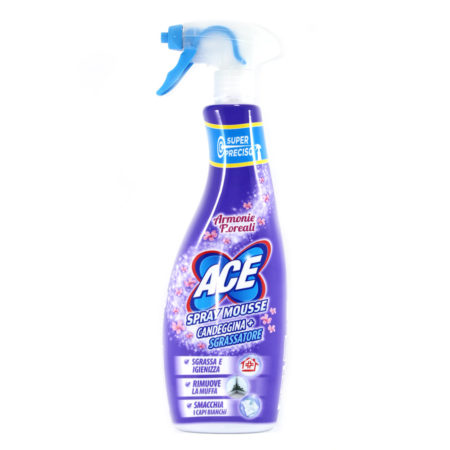 Sgrassatore spray mousse Ace con candeggina armonie floreali ml.650