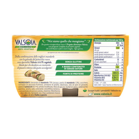 Yogurt a base mandorla con pistacchio Valsoia gr.115 x 2 - immagine 2