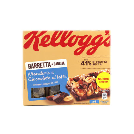 Barrette Kellogg's con mandorle e cioccolato al latte gr.32 x 4