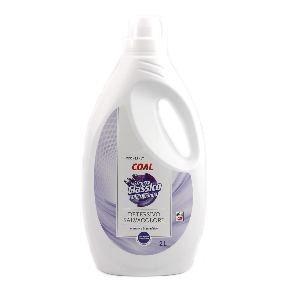 Detersivo liquido salvacolore bucato a mano e lavatrice alla lavanda lt.2 linea Coal