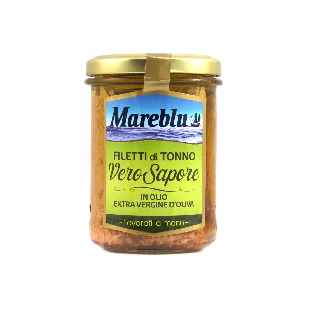 Filetto di tonno olio extra vergine oliva Mareblu vero sapore gr.180
