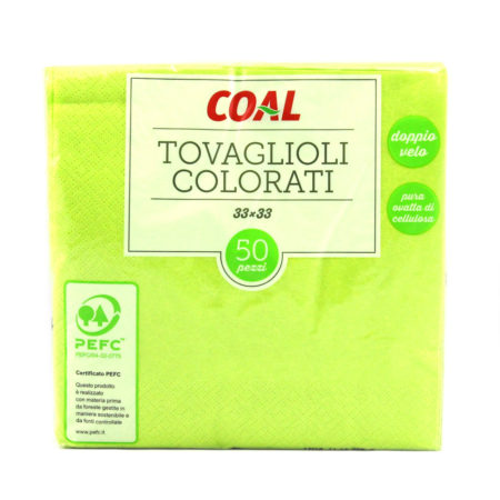 Tovaglioli 2 veli colorati x 50 Linea Coal