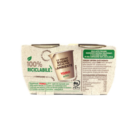 Yogurt intero con zucchero di canna Yomo natura gr.125 x 2 - immagine 3