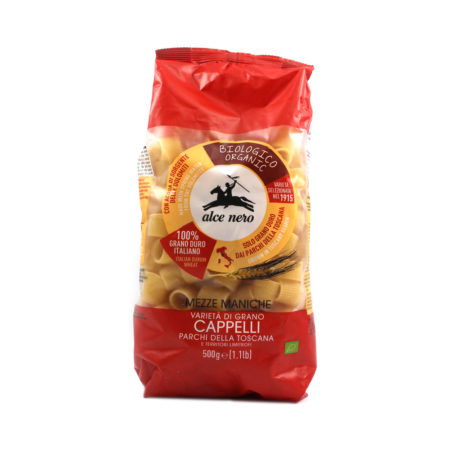 Pasta 100% di grano italiano BIO Alce Nero mezze maniche gr.500