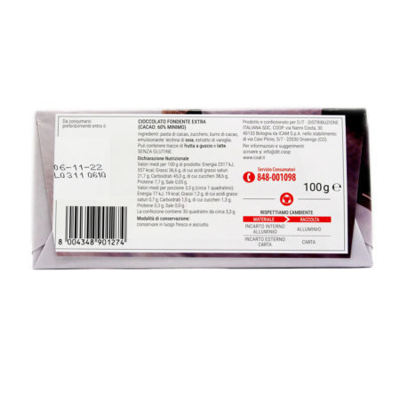 Tavoletta cioccolato fondente extra linea Coal gr.100 - immagine 2
