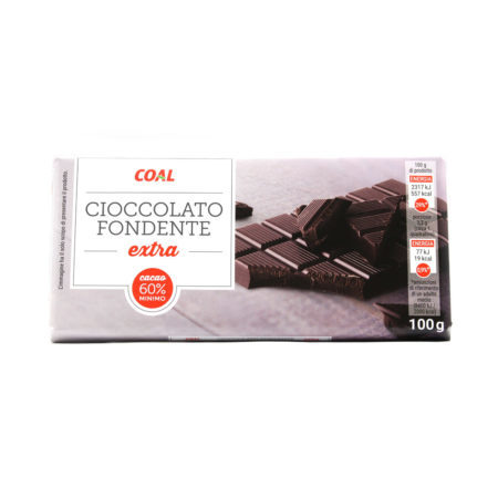 Tavoletta cioccolato fondente extra linea Coal gr.100