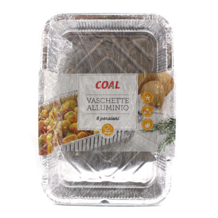 Vaschetta alluminio 6 porzioni x 2 pezzi linea Coal