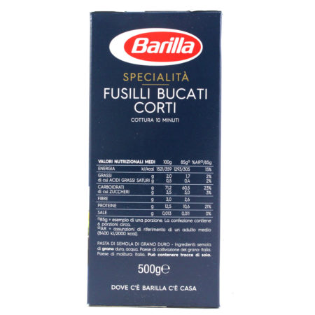 Pasta semola Barilla fusilli bucati corti gr.500 - immagine 3