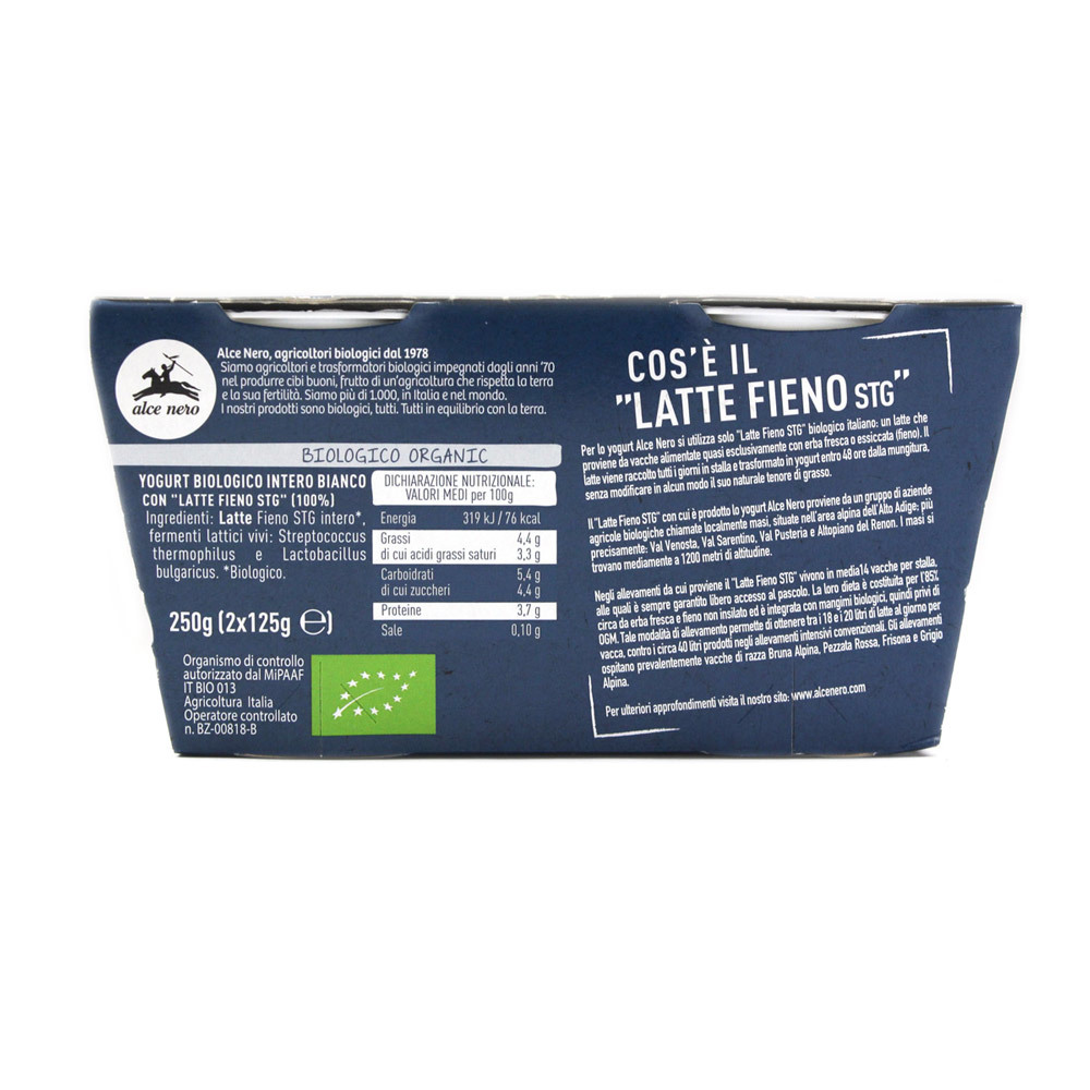 Yogurt latte fieno stg Alce Nero BIO gr.125 x 2 - immagine 2