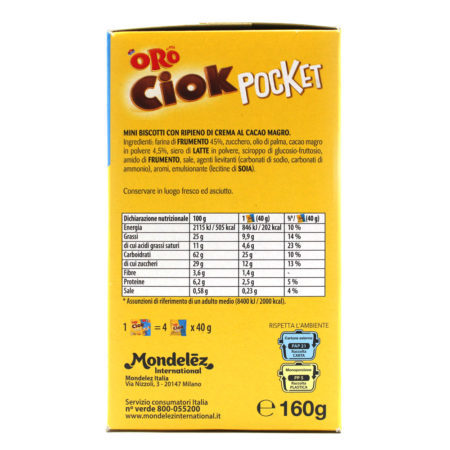 Mini biscotti Oro ciok x 4 pocket gr.160 - immagine 3