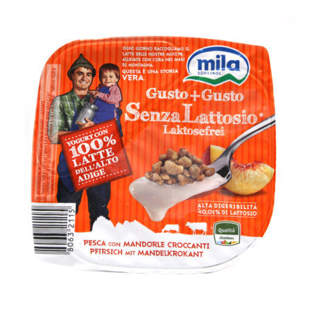 Yogurt pesca con mandorle croccanti Mila gr.150