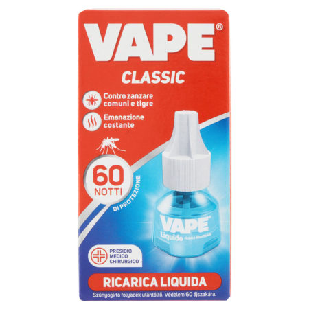 Ricarica liquida classic Vape x 60 notti contro zanzare