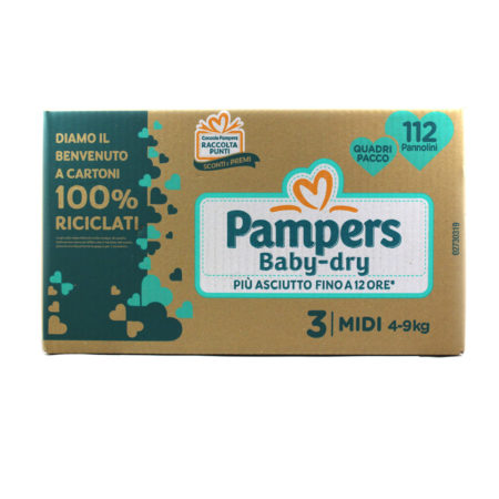 Pannolini Pampers baby dry maxi nr.3 kg.4-9 - 112 pannolini