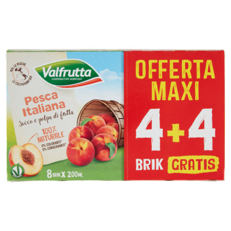 Succo e polpa di pesca Valfrutta ml.200 x 8