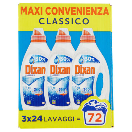 Detersivo liquido classico Dixan x 72 lavaggi - lt.1,2 x 3