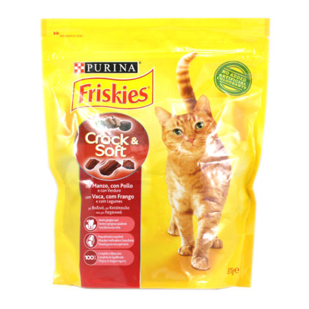 Croccantini con manzo pollo e verdure Friskies per gatti gr.375