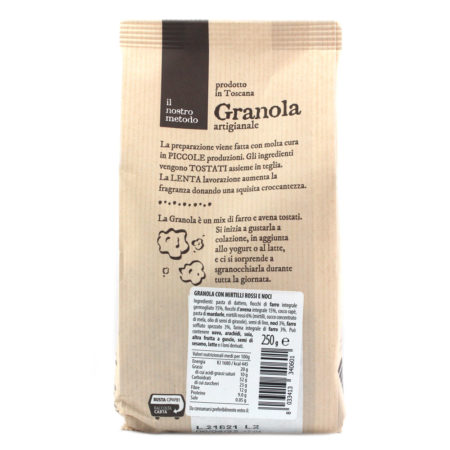 Mix di farro e avena tostati Granola Poggio del Farro con mirtilli rossi e noci gr.250 - immagine 2