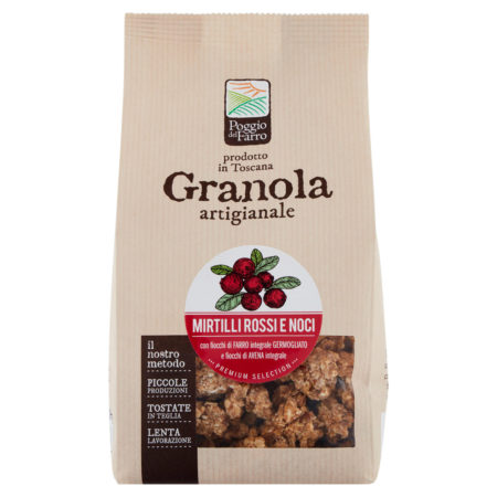 Mix di farro e avena tostati Granola Poggio del Farro con mirtilli rossi e noci gr.250