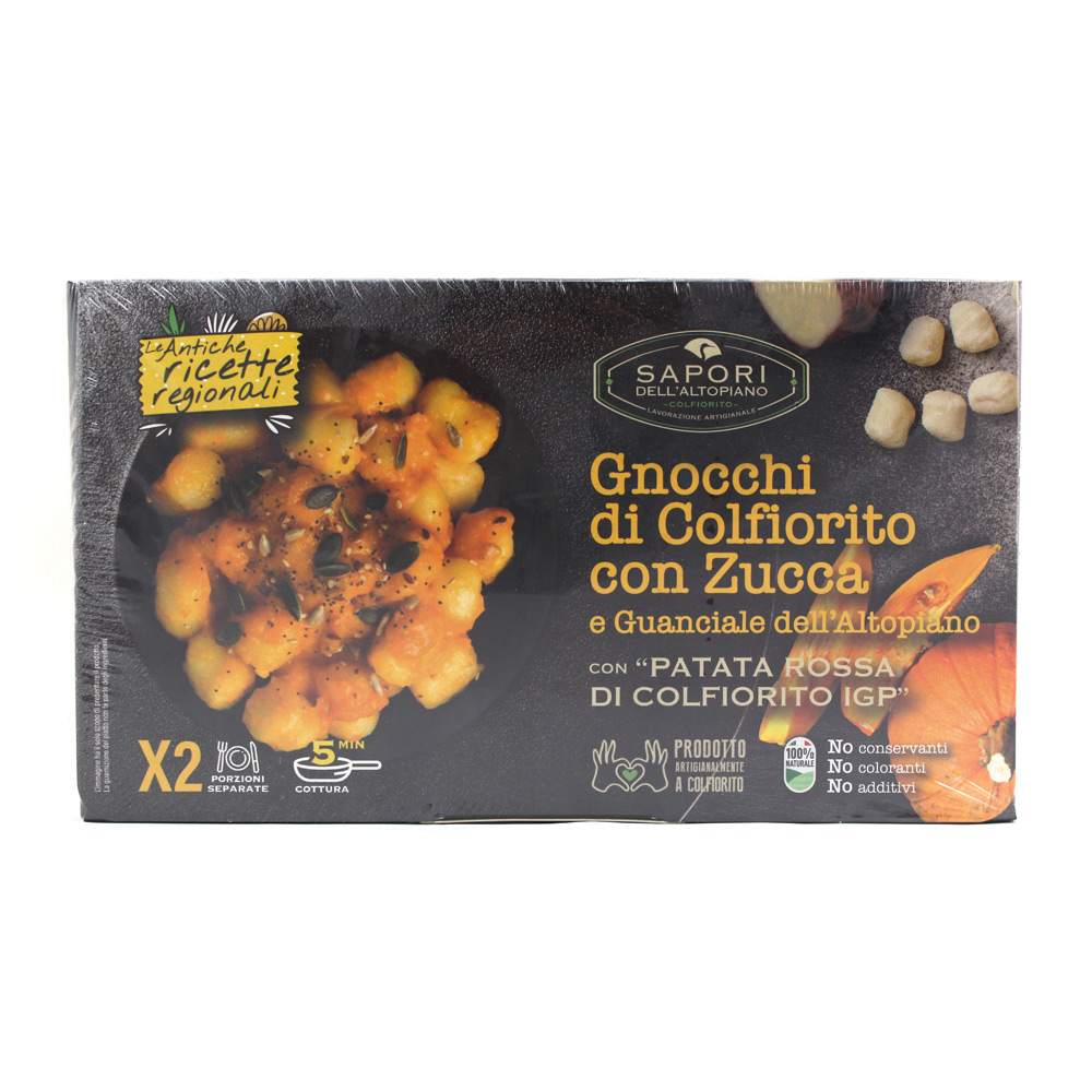 Gnocchi di Colfiorito con zucca e guanciale dell'altopiano gr.460