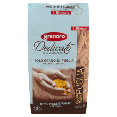 Pasta di semola integrale grano duro Granoro Dedicato penne nr.259 i Birigati gr.500