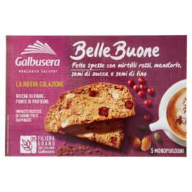 Fette Galbusera Belle Buone con mirtilli rossi, mandorle,semi di zucca e semi di lino gr.200