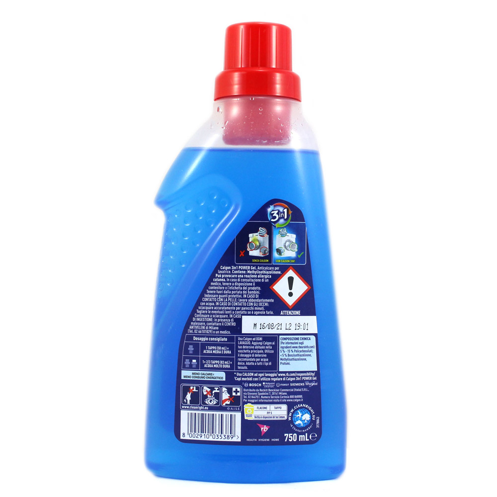 Anticalcare per lavatrici Calgon Power gel 3 in 1 ml.750 