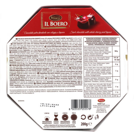 Cioccolato extra fondente con ciliegia e liquore Il Boero Witor's gr.200 - immagine 2